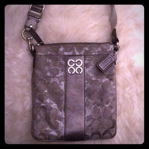 Gray Silver Coach Crossbody